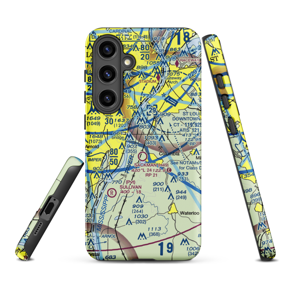 King Airport (7IS9) VFR Sectional Samsung Phone Case Samsung Galaxy S24 Plus model shown