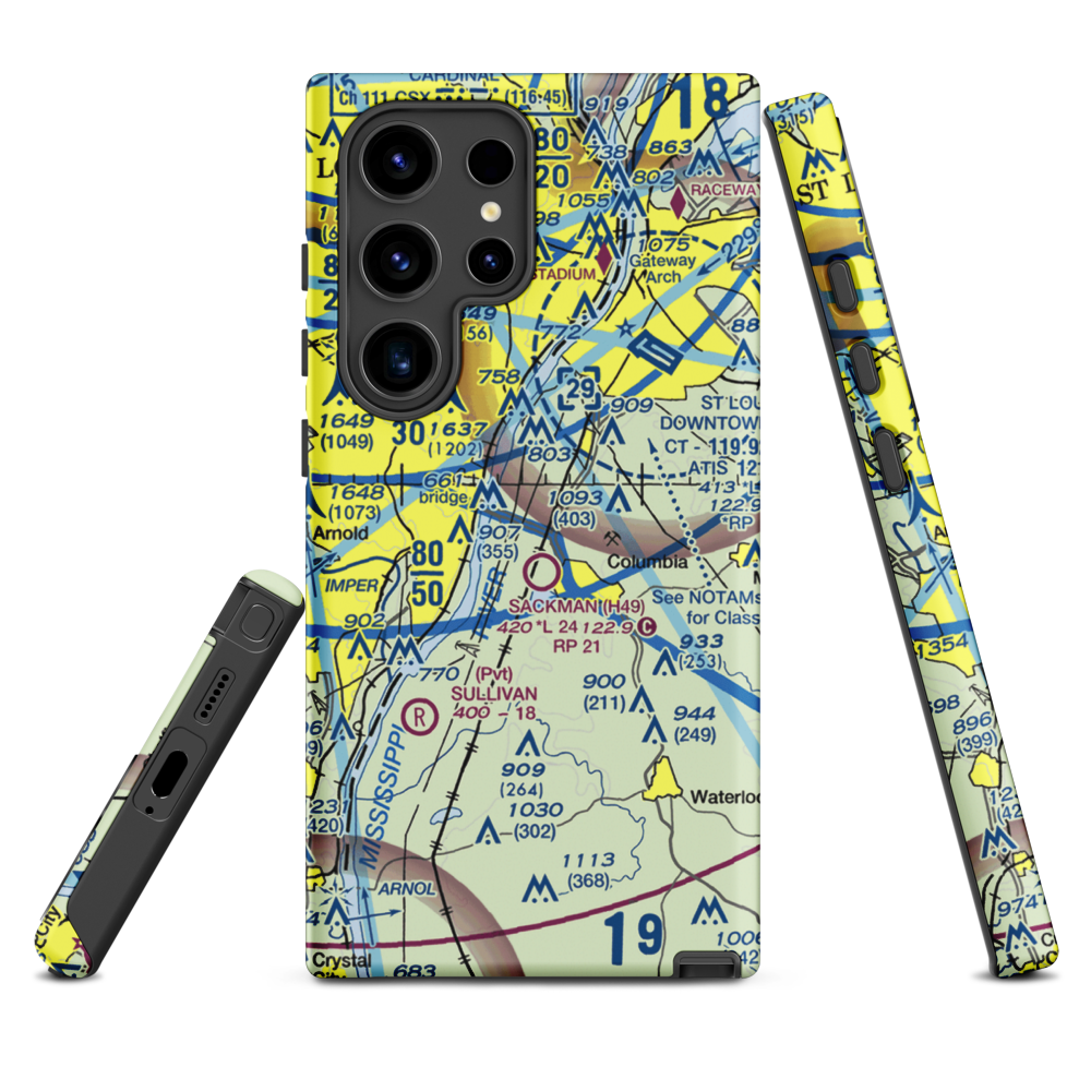 King Airport (7IS9) VFR Sectional Samsung Phone Case Samsung Galaxy S24 Ultra model shown