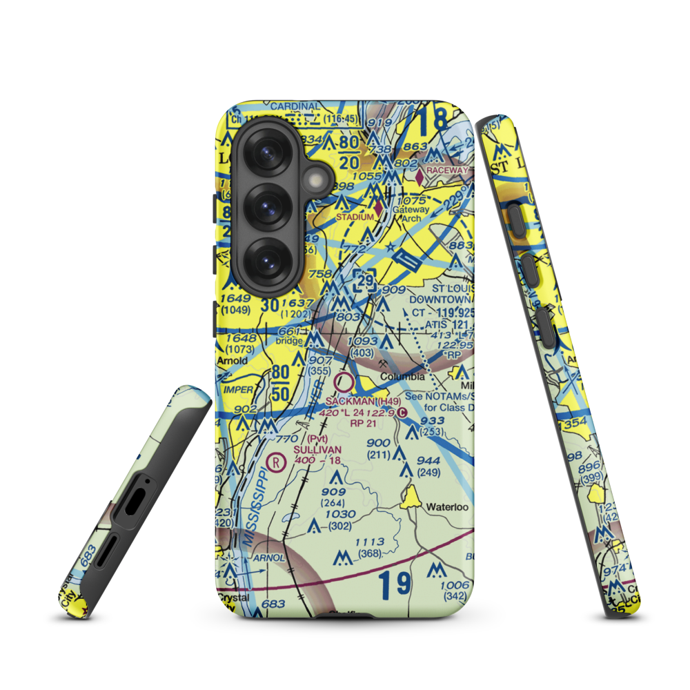 King Airport (7IS9) VFR Sectional Samsung Phone Case Samsung Galaxy S25 model shown
