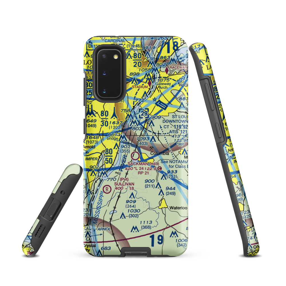 King Airport (7IS9) VFR Sectional Samsung Phone Case Samsung Galaxy S20 model shown