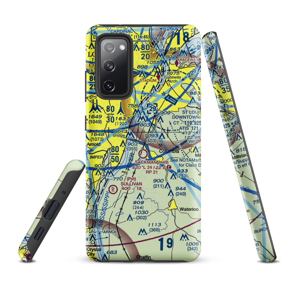 King Airport (7IS9) VFR Sectional Samsung Phone Case Samsung Galaxy S20 FE model shown