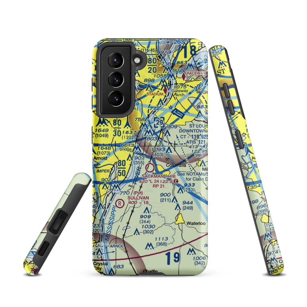 King Airport (7IS9) VFR Sectional Samsung Phone Case Samsung Galaxy S21 model shown