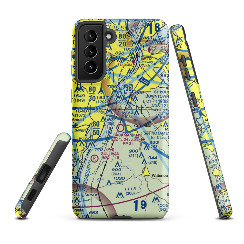 King Airport (7IS9) VFR Sectional Samsung Phone Case Samsung Galaxy S21 FE model shown