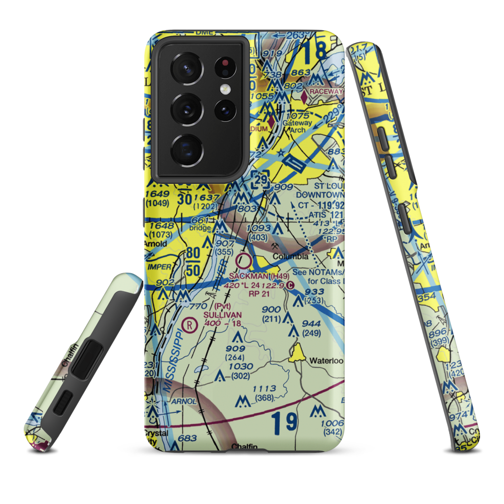 King Airport (7IS9) VFR Sectional Samsung Phone Case Samsung Galaxy S21 Ultra model shown