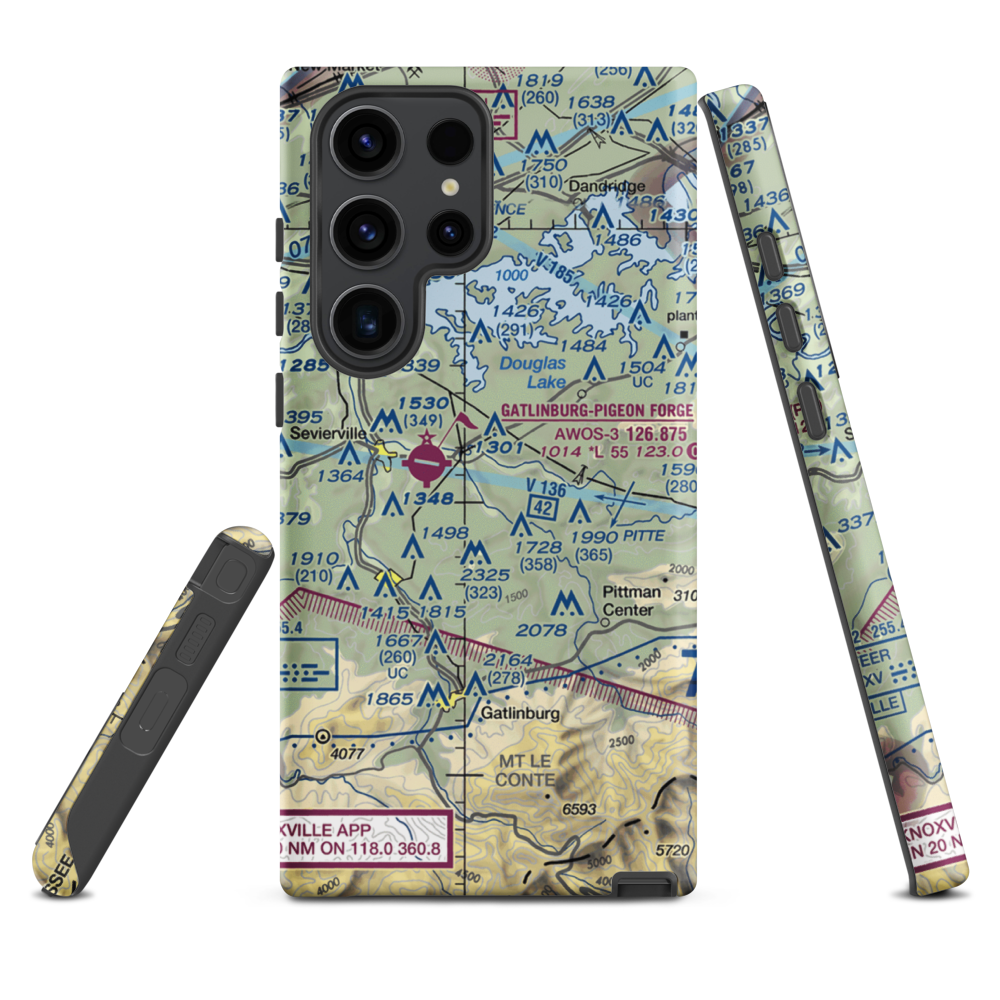 King Airport (TN72) VFR Sectional Samsung Phone Case Samsung Galaxy S23 Ultra model shown