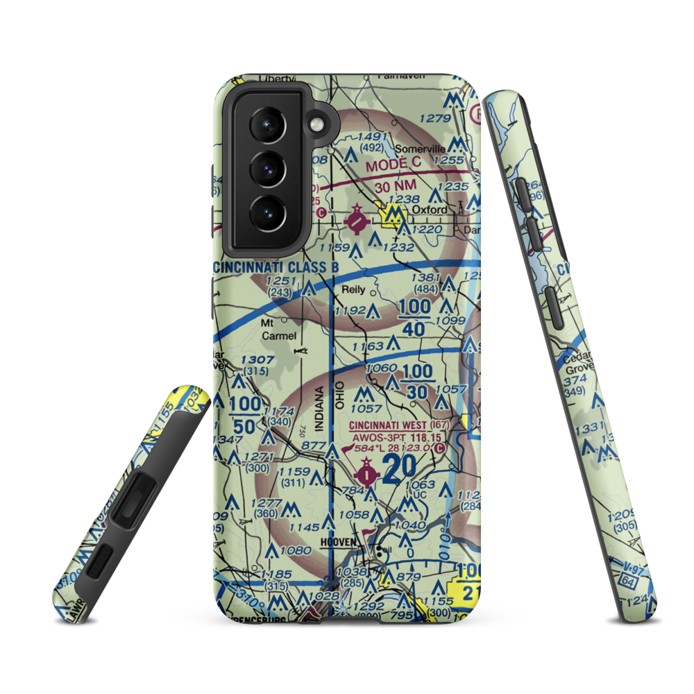 King Knoll Airport (OI84) VFR Sectional Samsung Phone Case Samsung Galaxy S21 FE model shown
