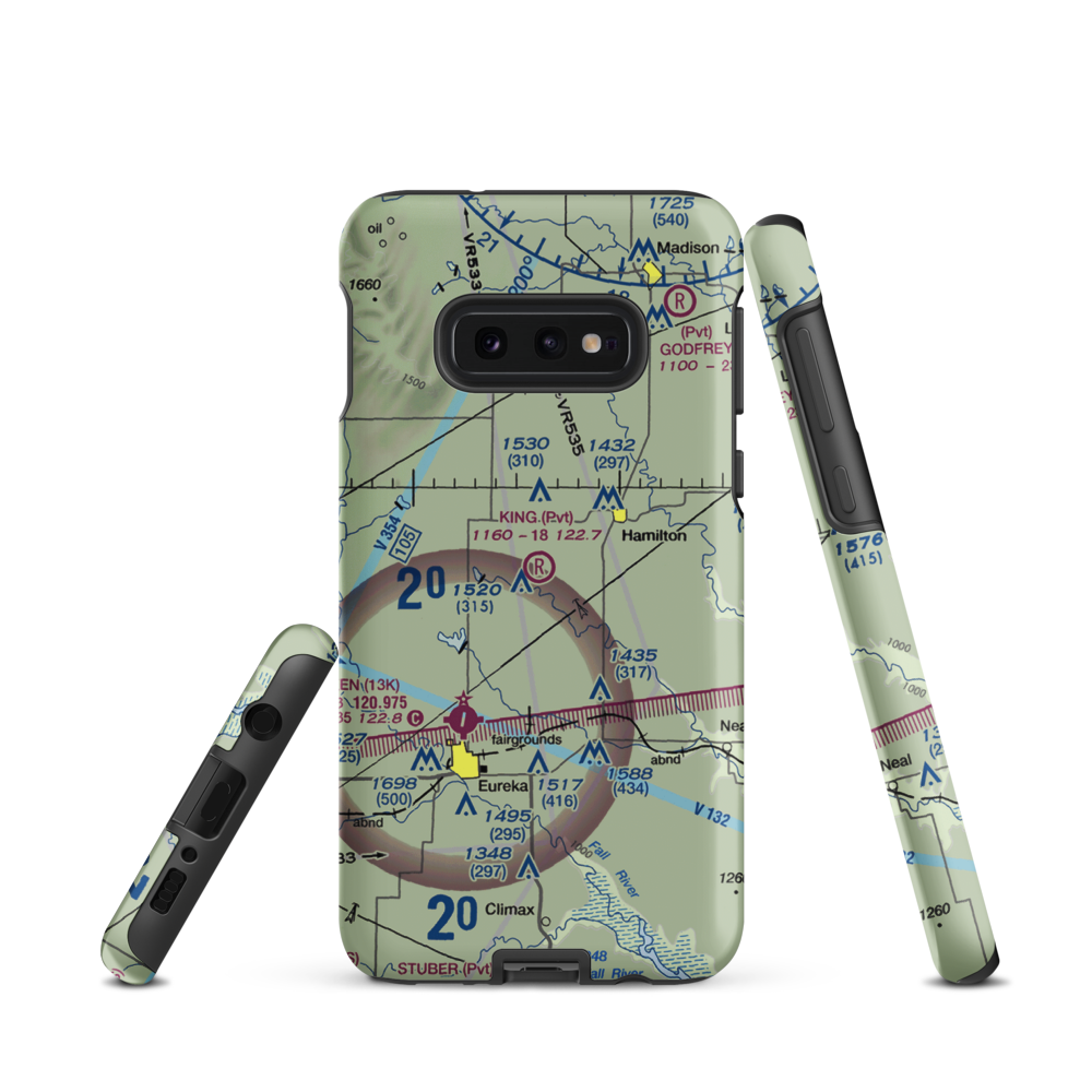 King Ranch Airport (8KS2) VFR Sectional Samsung Phone Case Samsung Galaxy S10 Plus model shown