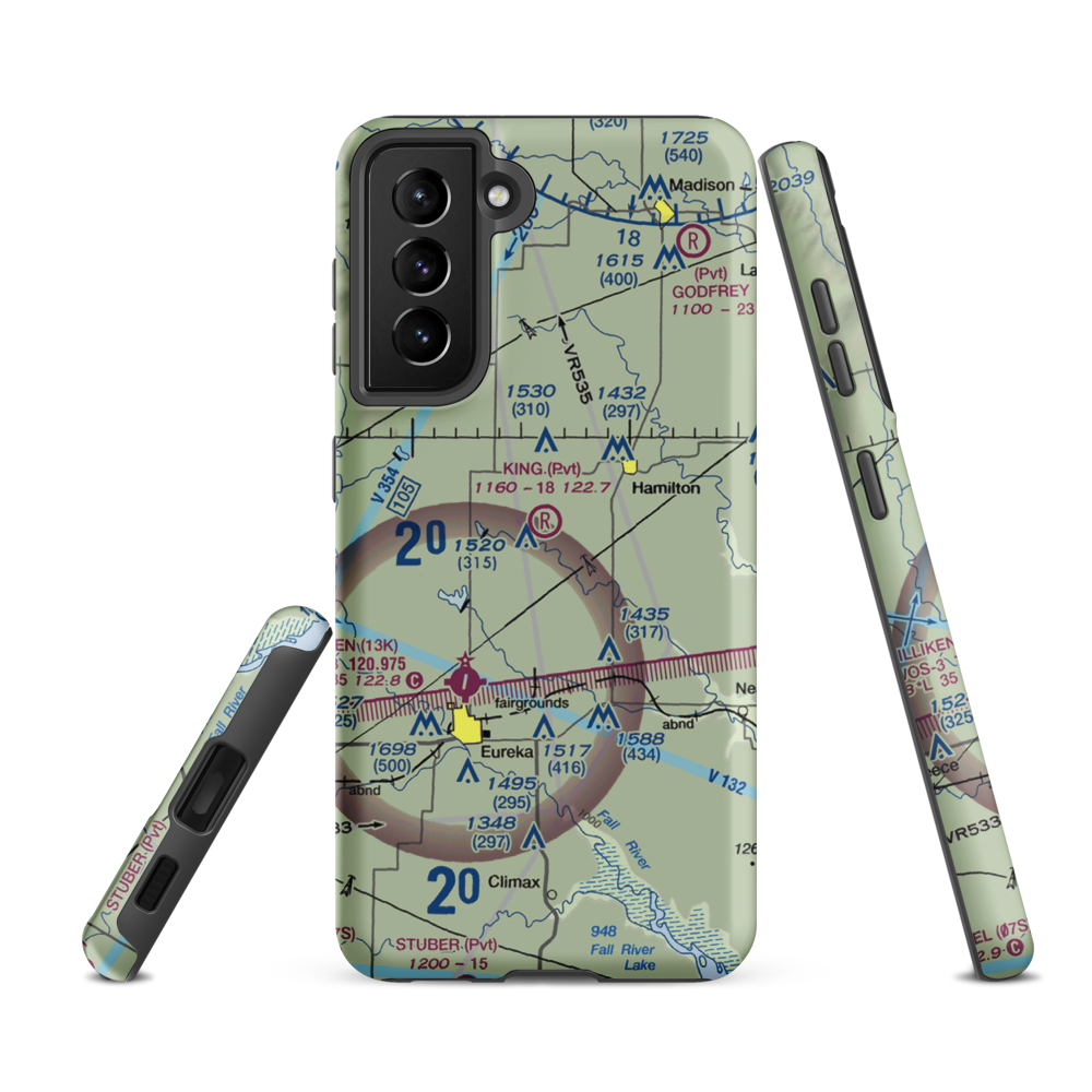 King Ranch Airport (8KS2) VFR Sectional Samsung Phone Case Samsung Galaxy S21 FE model shown