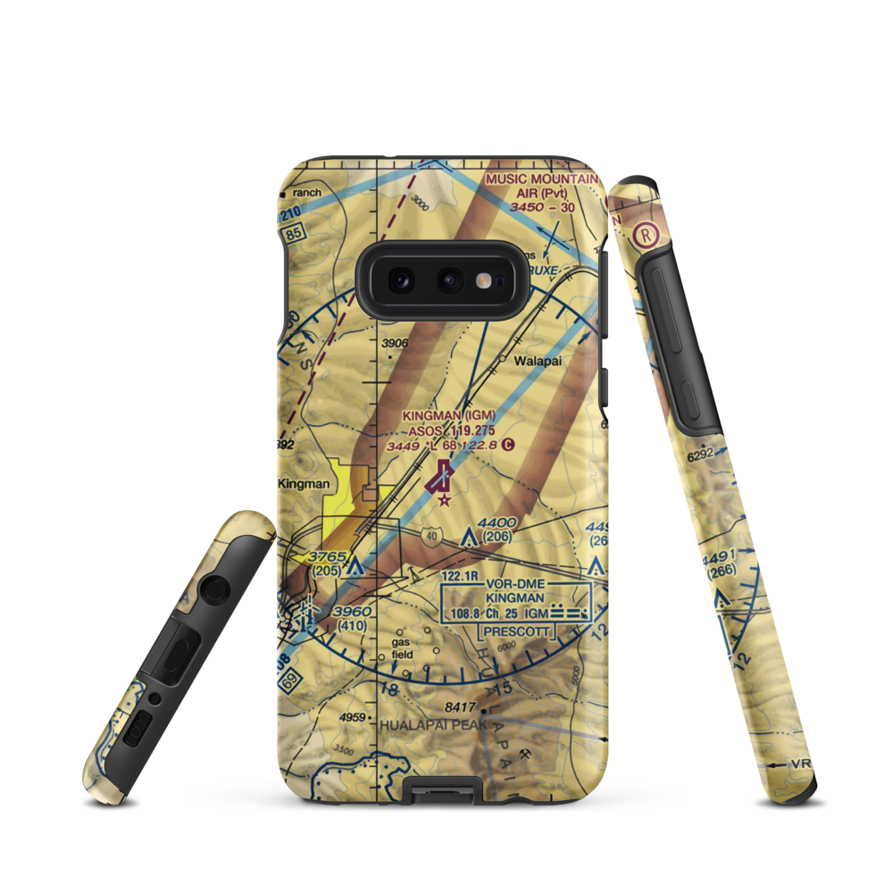 Kingman Airport (IGM) VFR Sectional Samsung Phone Case Samsung Galaxy S10e model shown
