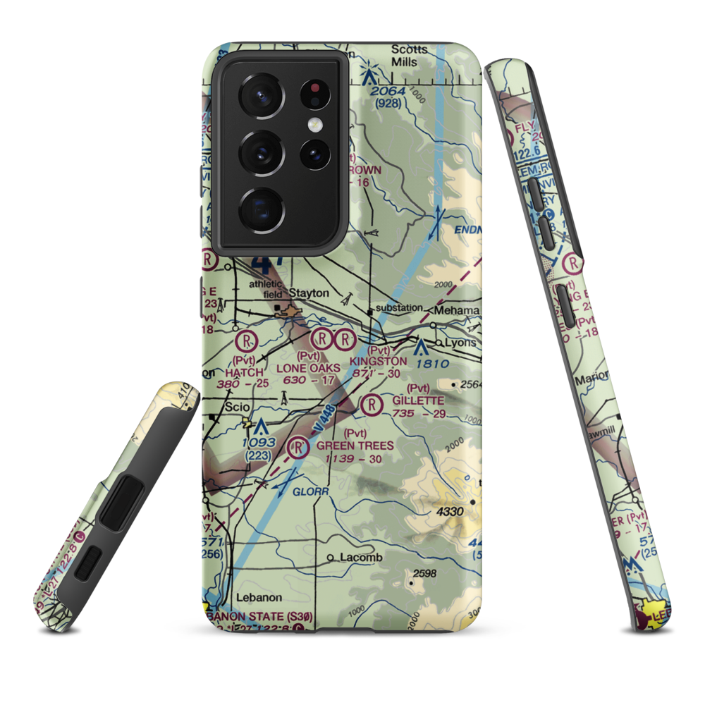 Kingston Airpark (8OR2) VFR Sectional Samsung Phone Case Samsung Galaxy S21 Ultra model shown
