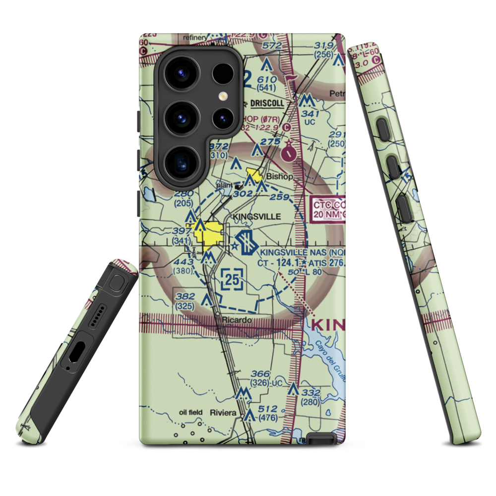 Kingsville Naval Air Station (NQI) VFR Sectional Samsung Phone Case Samsung Galaxy S24 Ultra model shown