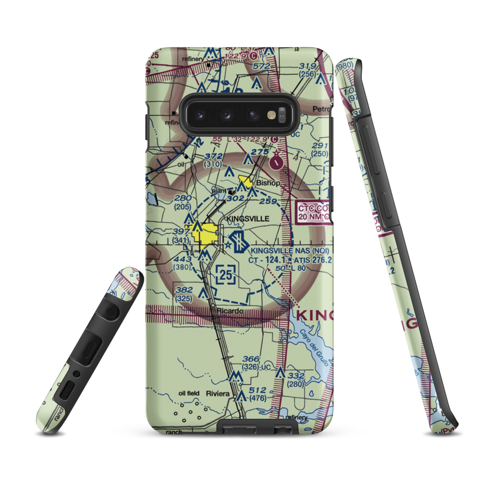 Kingsville Naval Air Station (NQI) VFR Sectional Samsung Phone Case Samsung Galaxy S10e model shown