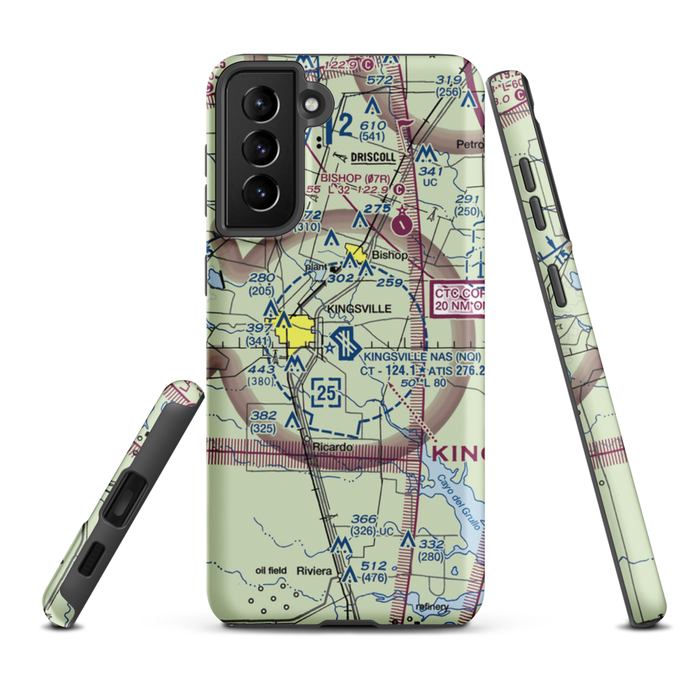 Kingsville Naval Air Station (NQI) VFR Sectional Samsung Phone Case Samsung Galaxy S21 FE model shown