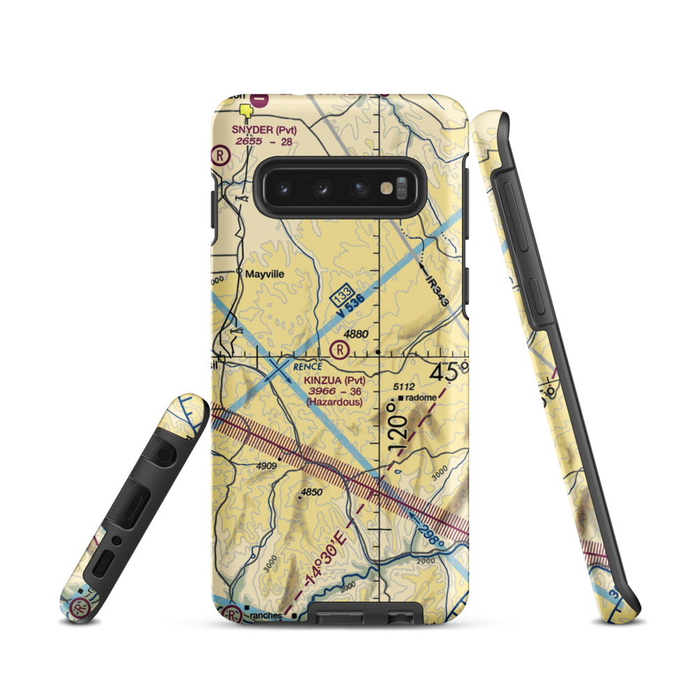 Kinzua Airport (OR89) VFR Sectional Samsung Phone Case Samsung Galaxy S10 model shown