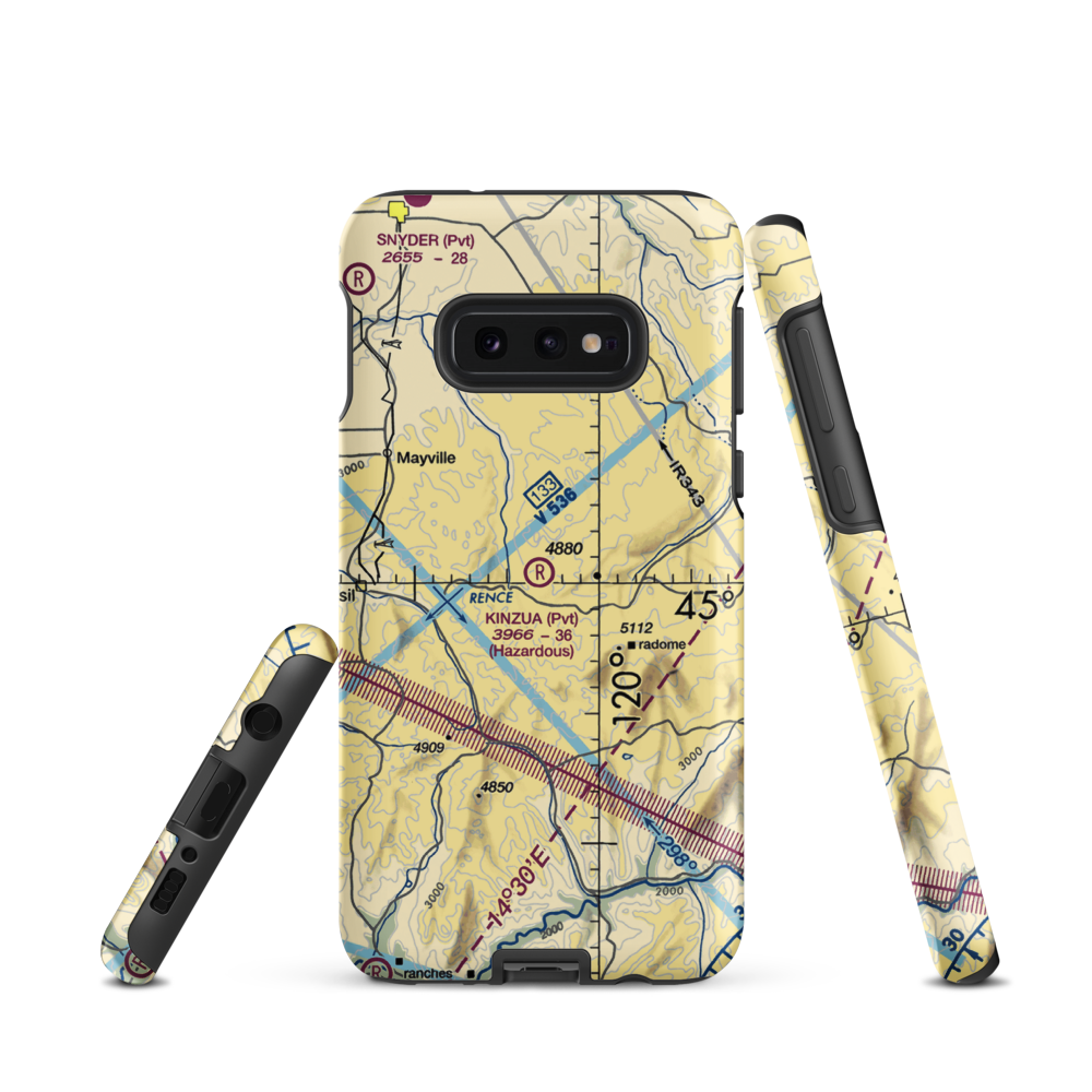 Kinzua Airport (OR89) VFR Sectional Samsung Phone Case Samsung Galaxy S10e model shown