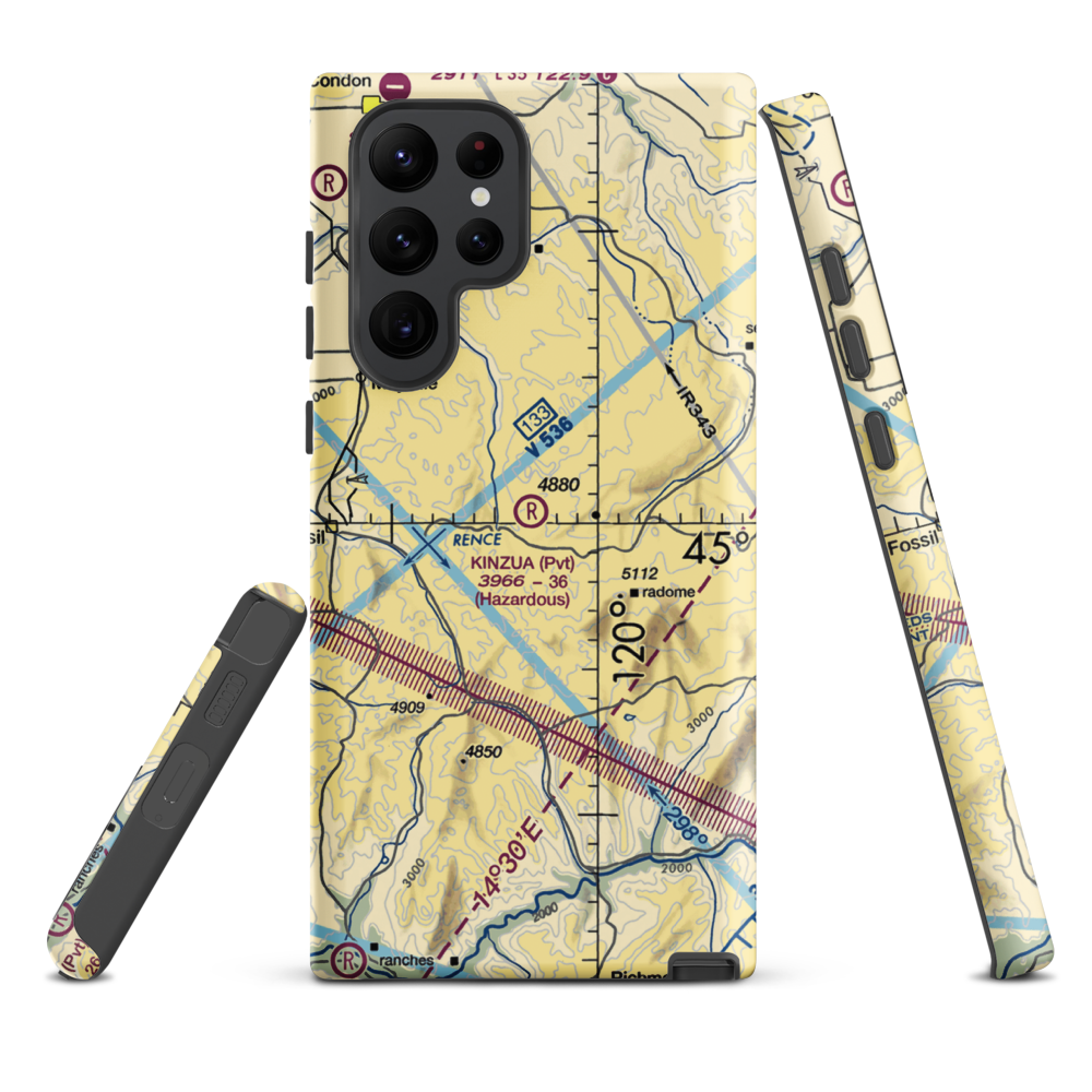 Kinzua Airport (OR89) VFR Sectional Samsung Phone Case Samsung Galaxy S22 Ultra model shown