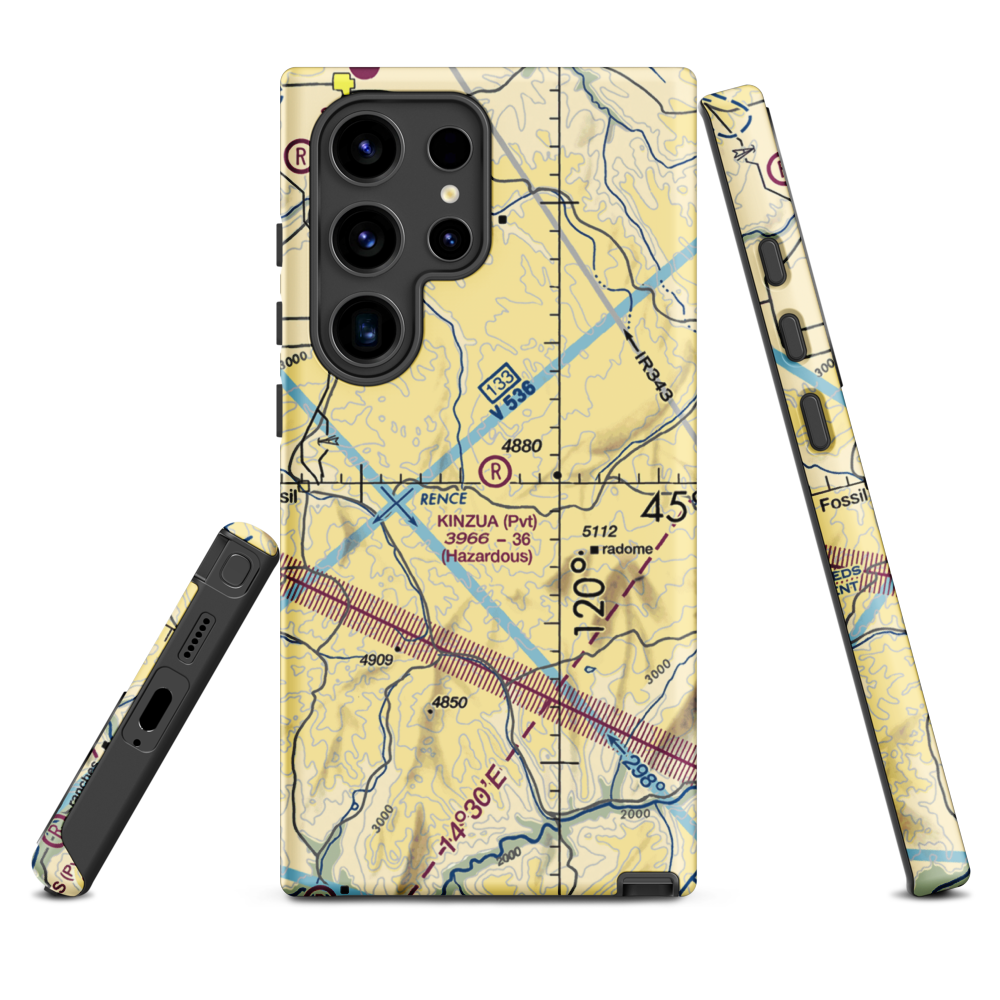 Kinzua Airport (OR89) VFR Sectional Samsung Phone Case Samsung Galaxy S24 Ultra model shown