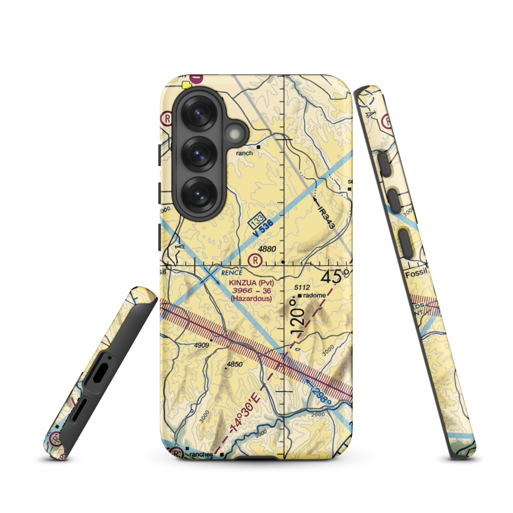 Kinzua Airport (OR89) VFR Sectional Samsung Phone Case Samsung Galaxy S25 model shown