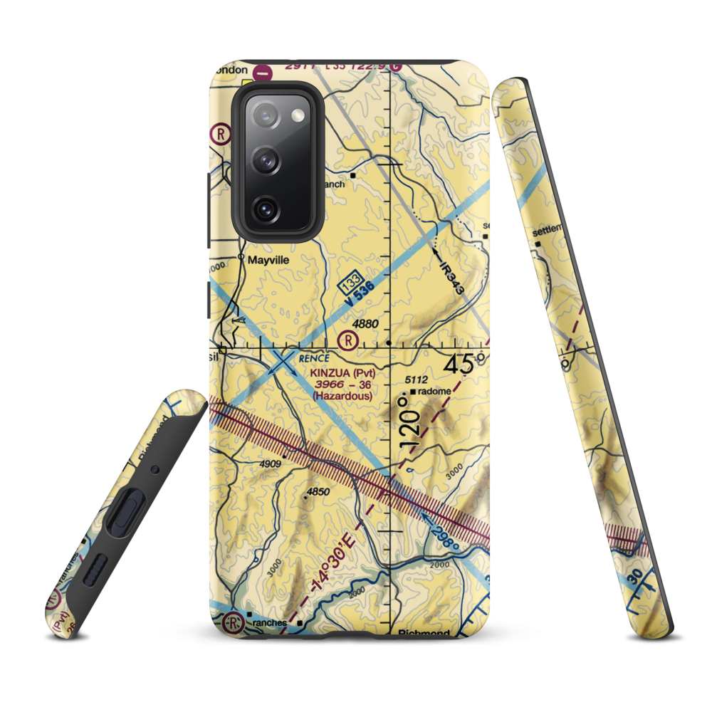 Kinzua Airport (OR89) VFR Sectional Samsung Phone Case Samsung Galaxy S20 FE model shown