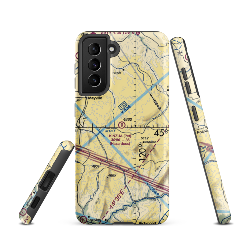 Kinzua Airport (OR89) VFR Sectional Samsung Phone Case Samsung Galaxy S21 model shown
