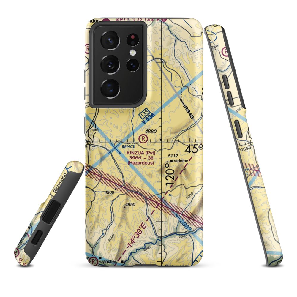 Kinzua Airport (OR89) VFR Sectional Samsung Phone Case Samsung Galaxy S21 Ultra model shown