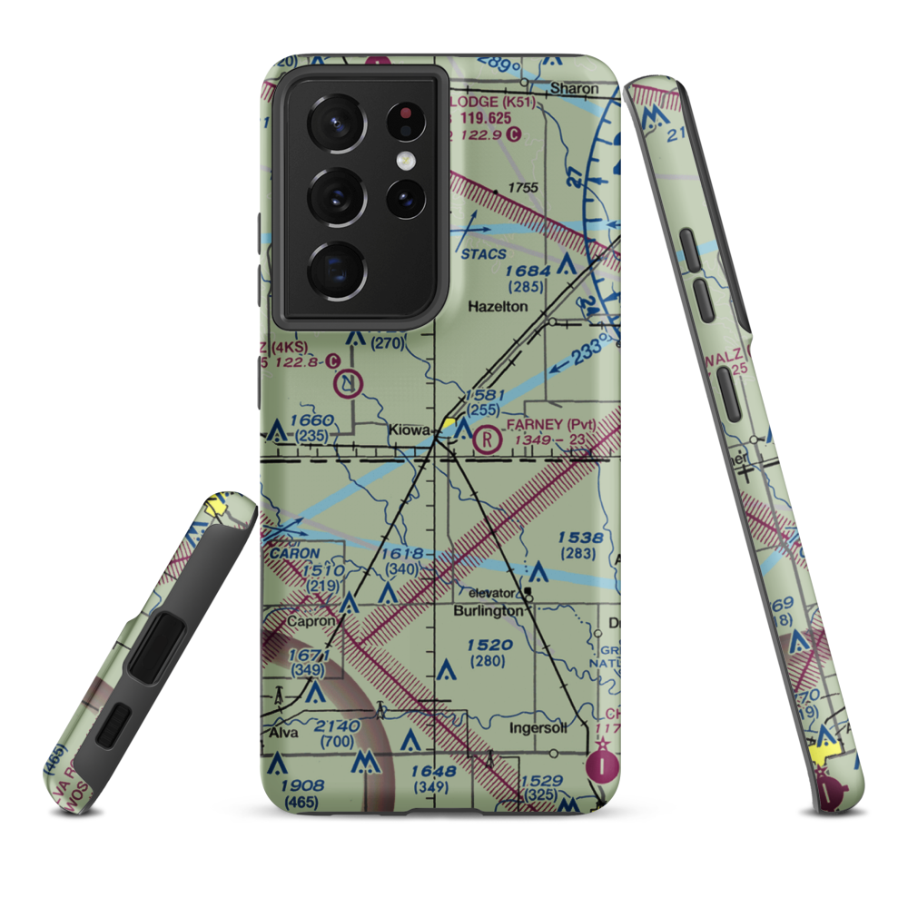 Kiowa Airport (6KS6) VFR Sectional Samsung Phone Case Samsung Galaxy S21 Ultra model shown