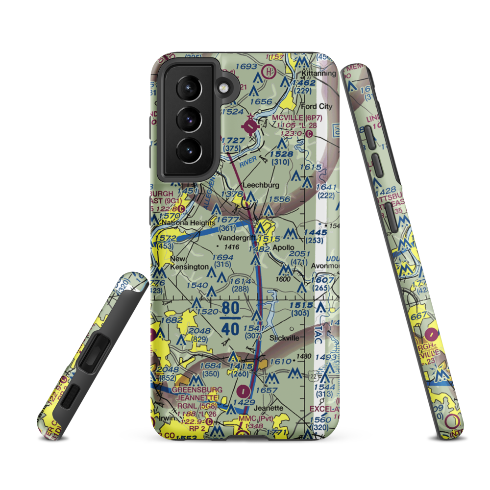 Kiski Airport (85PN) VFR Sectional Samsung Phone Case Samsung Galaxy S21 FE model shown
