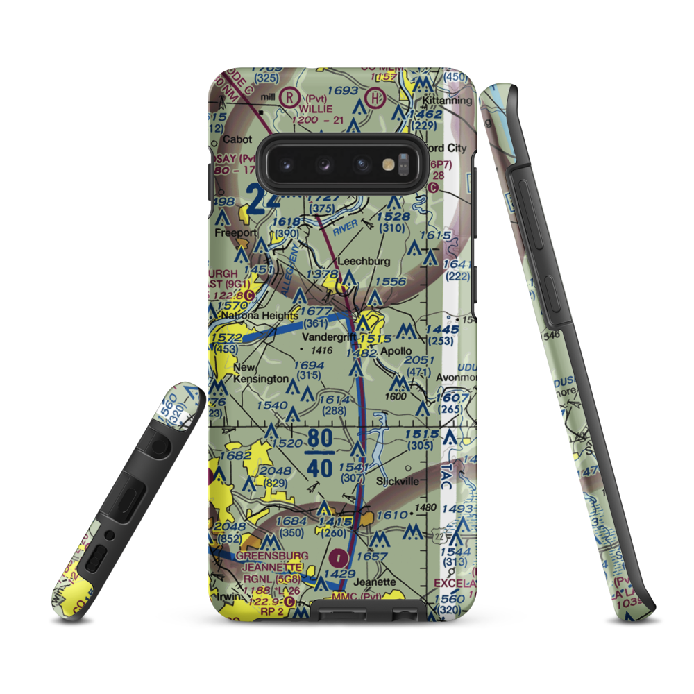 Kiski Airport (85PN) VFR Sectional Samsung Phone Case Samsung Galaxy S10 Plus model shown