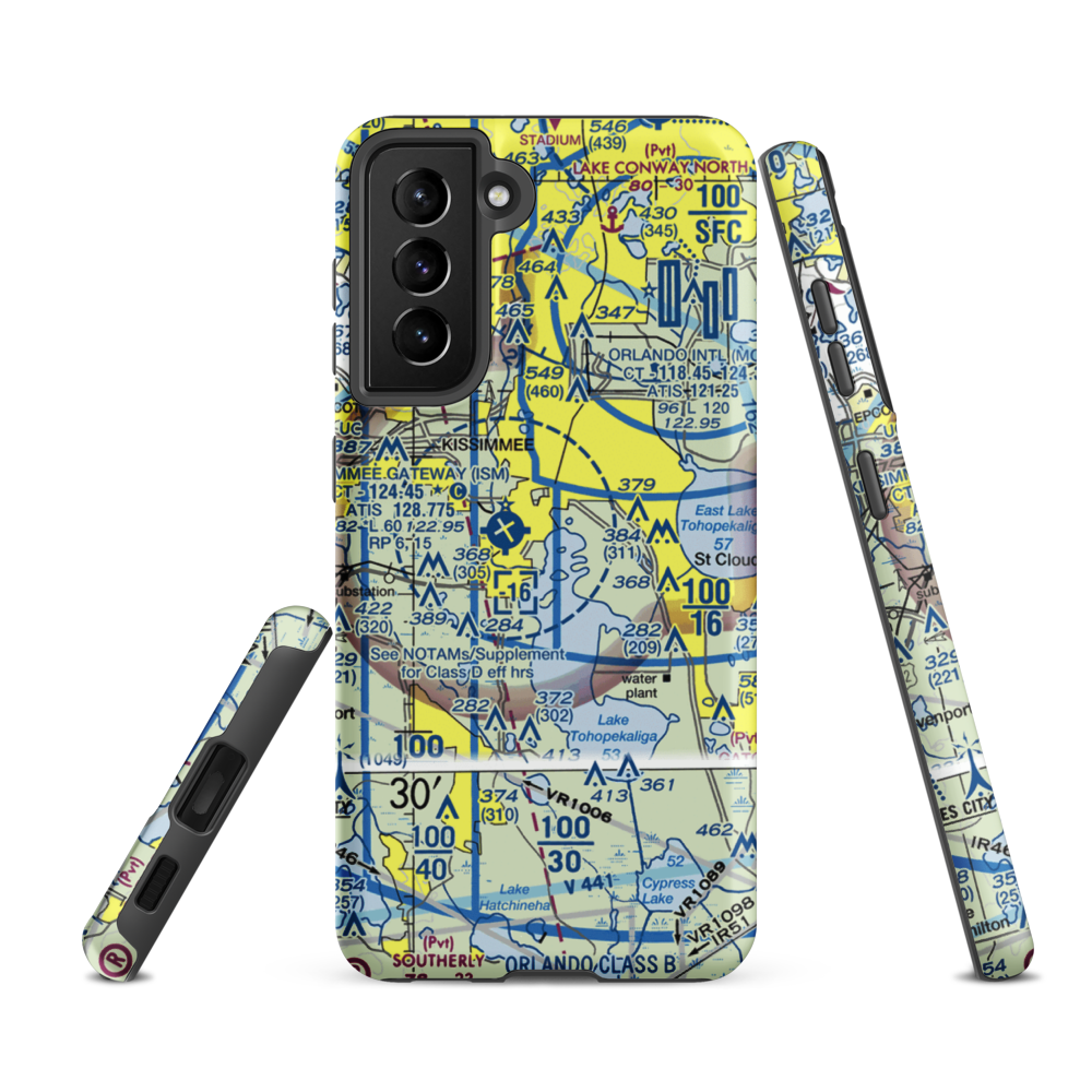 Kissimmee Seaplane Base (FA17) VFR Sectional Samsung Phone Case Samsung Galaxy S21 FE model shown