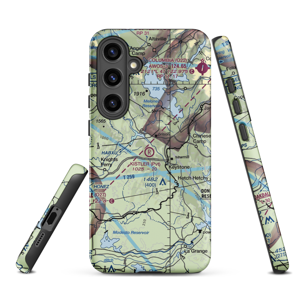 Kistler Ranch Airport (08CL) VFR Sectional Samsung Phone Case Samsung Galaxy S24 Plus model shown