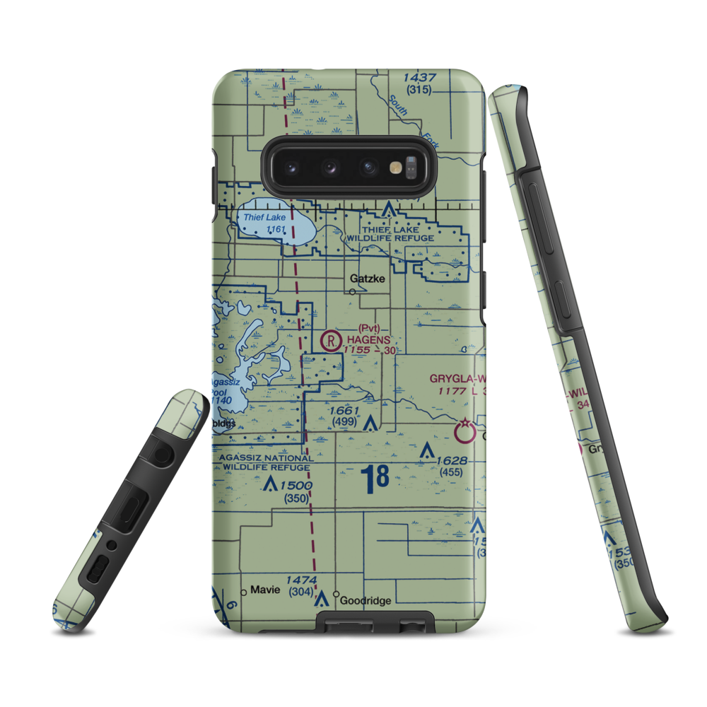 Klamar Field (77MN) VFR Sectional Samsung Phone Case Samsung Galaxy S10 Plus model shown