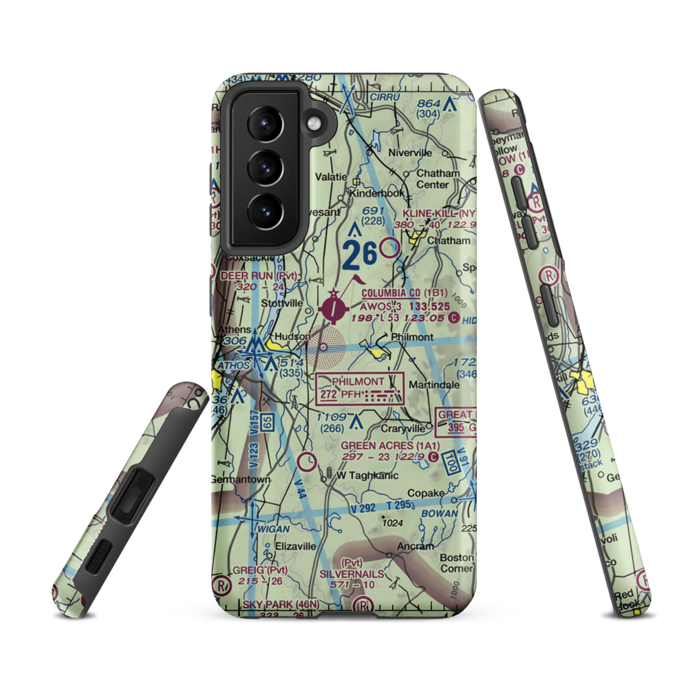 Klaverack Airport (04NY) VFR Sectional Samsung Phone Case Samsung Galaxy S21 FE model shown