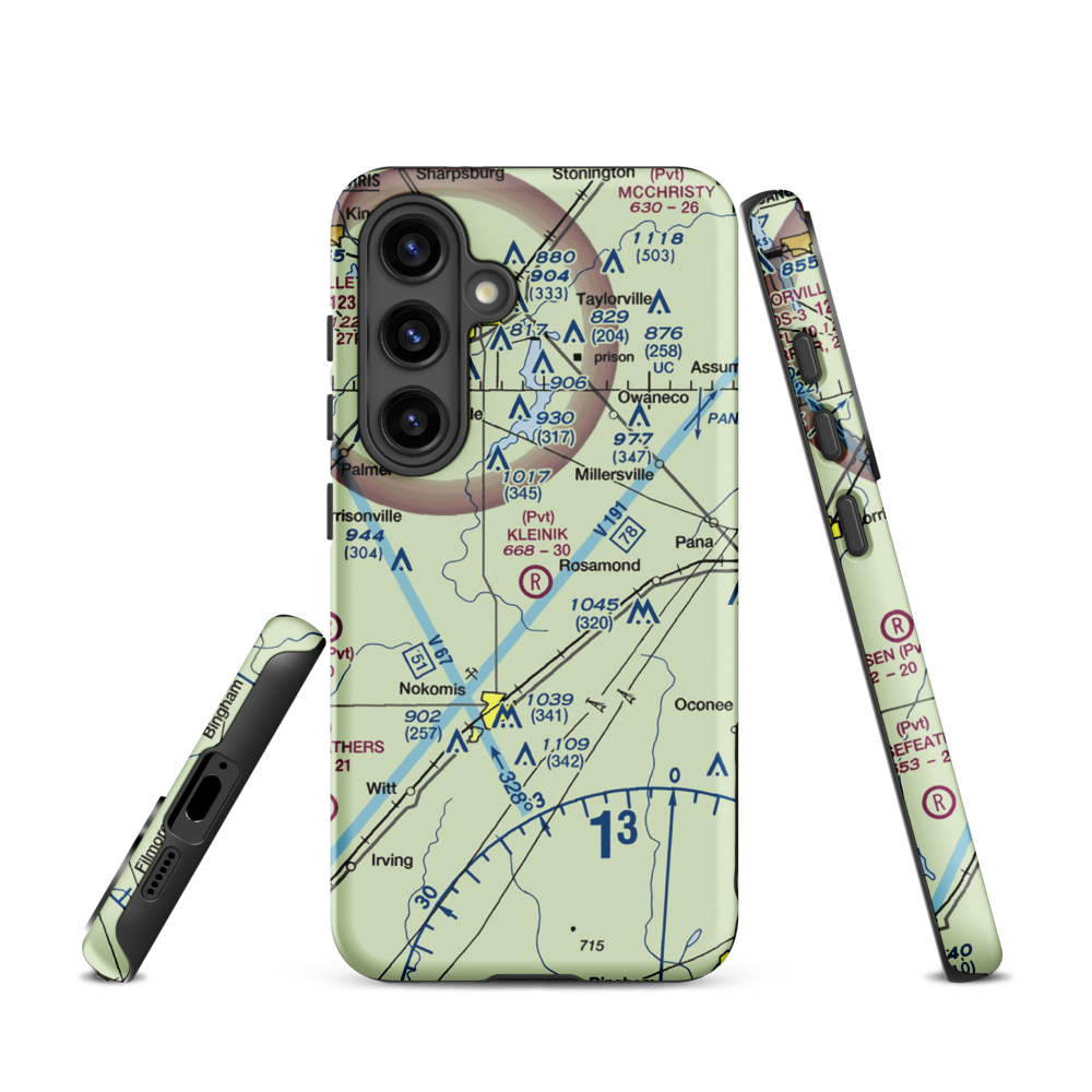 Kleinik RLA Airport (6IL7) VFR Sectional Samsung Phone Case Samsung Galaxy S24 model shown