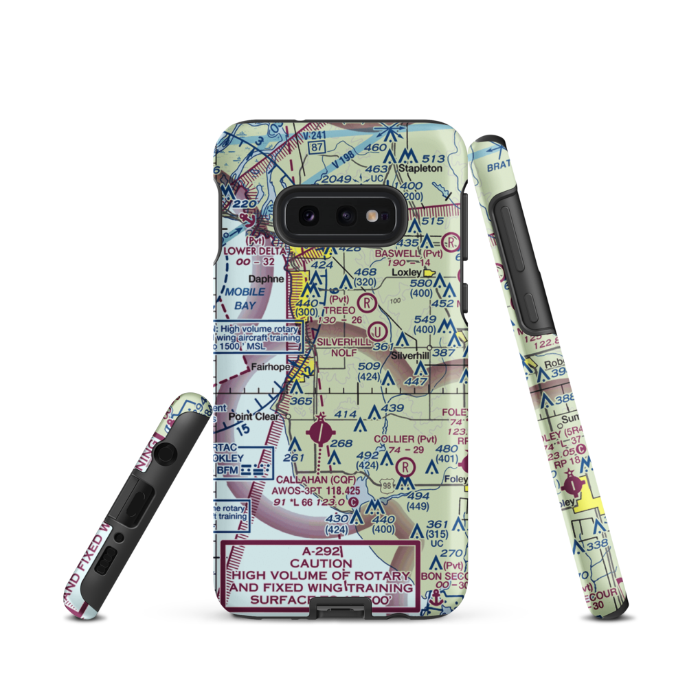 Klumpp Airport (AL78) VFR Sectional Samsung Phone Case Samsung Galaxy S10 Plus model shown