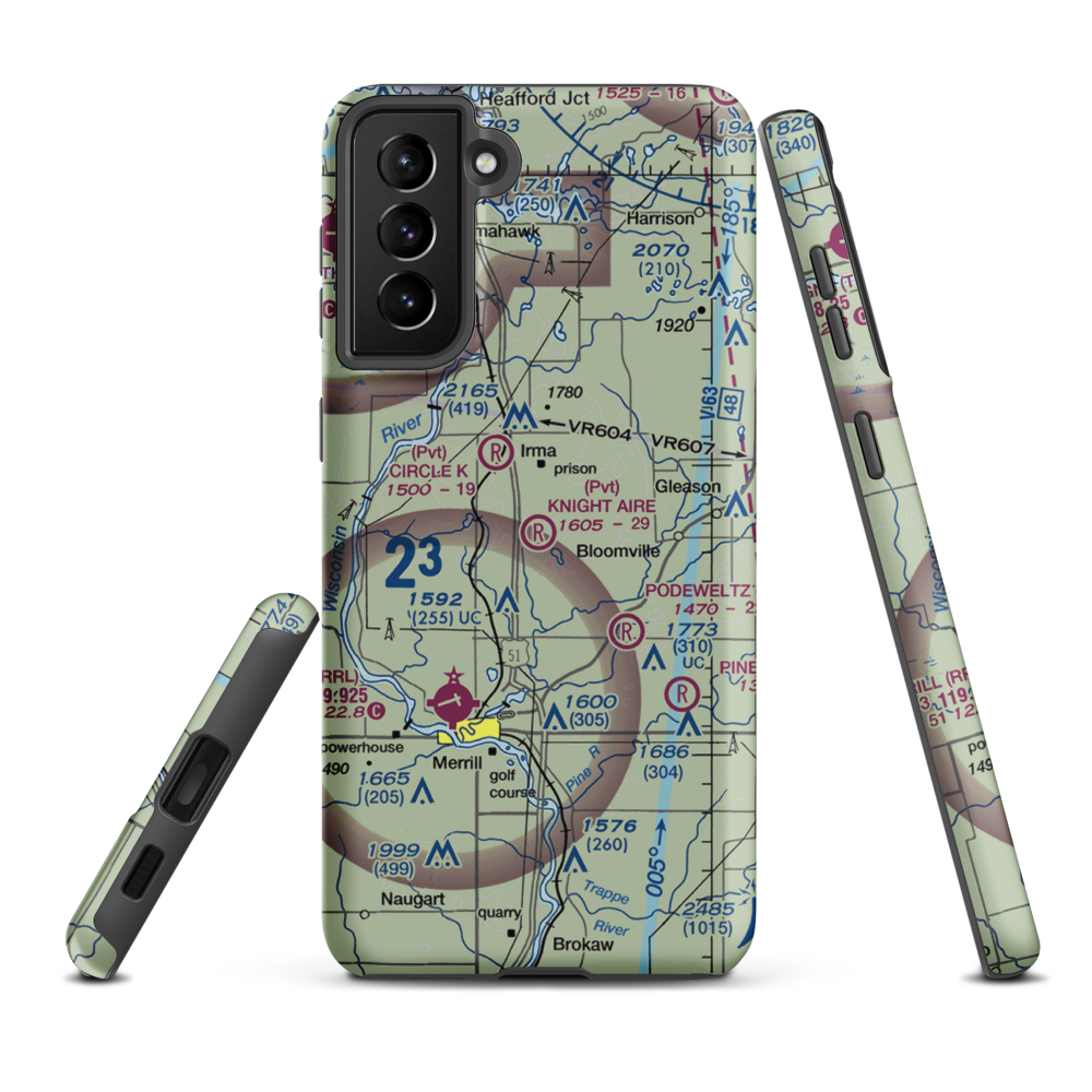 Knight Aire Airport (92WI) VFR Sectional Samsung Phone Case Samsung Galaxy S21 FE model shown