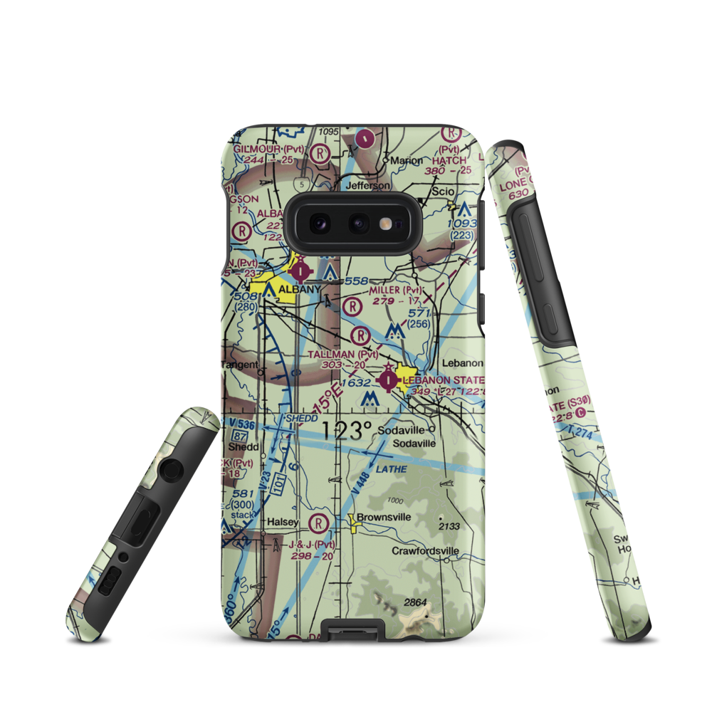 Knokey Field (6OR8) VFR Sectional Samsung Phone Case Samsung Galaxy S10e model shown