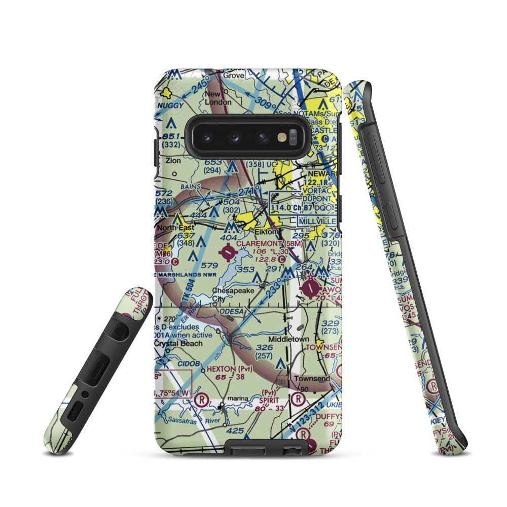 Knollwood Farm Airport (93MD) VFR Sectional Samsung Phone Case Samsung Galaxy S10 model shown