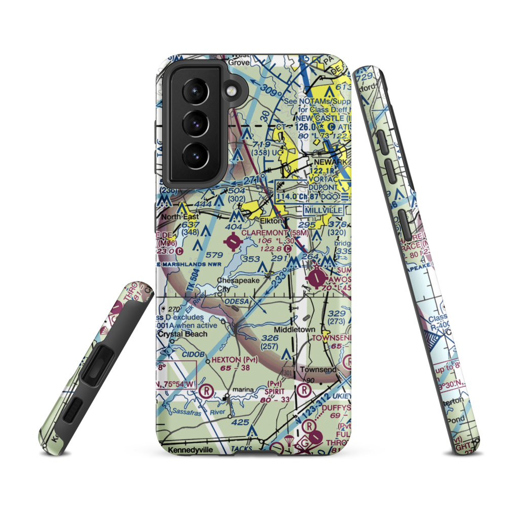 Knollwood Farm Airport (93MD) VFR Sectional Samsung Phone Case Samsung Galaxy S21 FE model shown