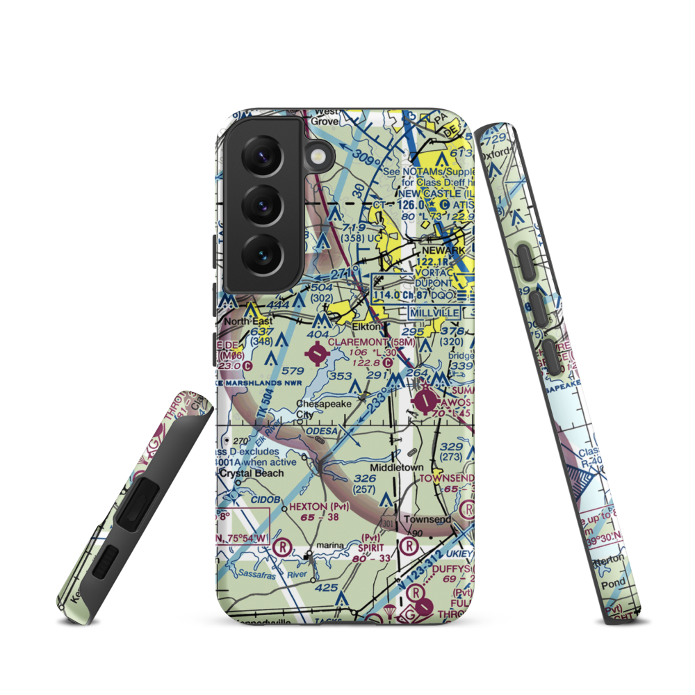 Knollwood Farm Airport (93MD) VFR Sectional Samsung Phone Case Samsung Galaxy S22 model shown