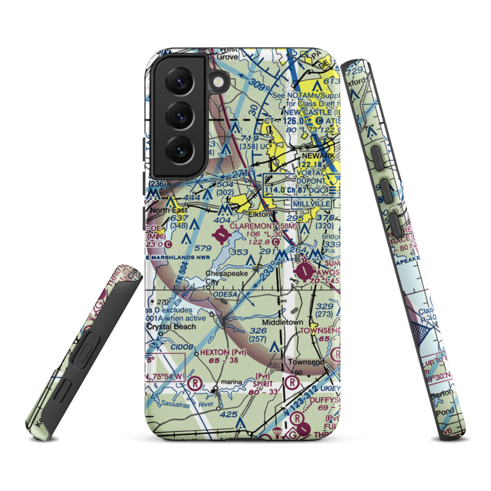 Knollwood Farm Airport (93MD) VFR Sectional Samsung Phone Case Samsung Galaxy S22 Plus model shown