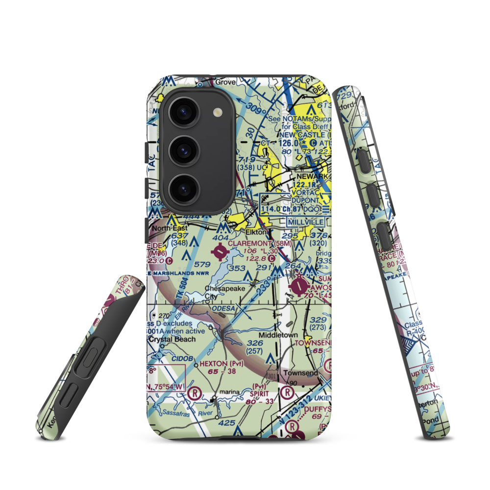 Knollwood Farm Airport (93MD) VFR Sectional Samsung Phone Case Samsung Galaxy S23 model shown