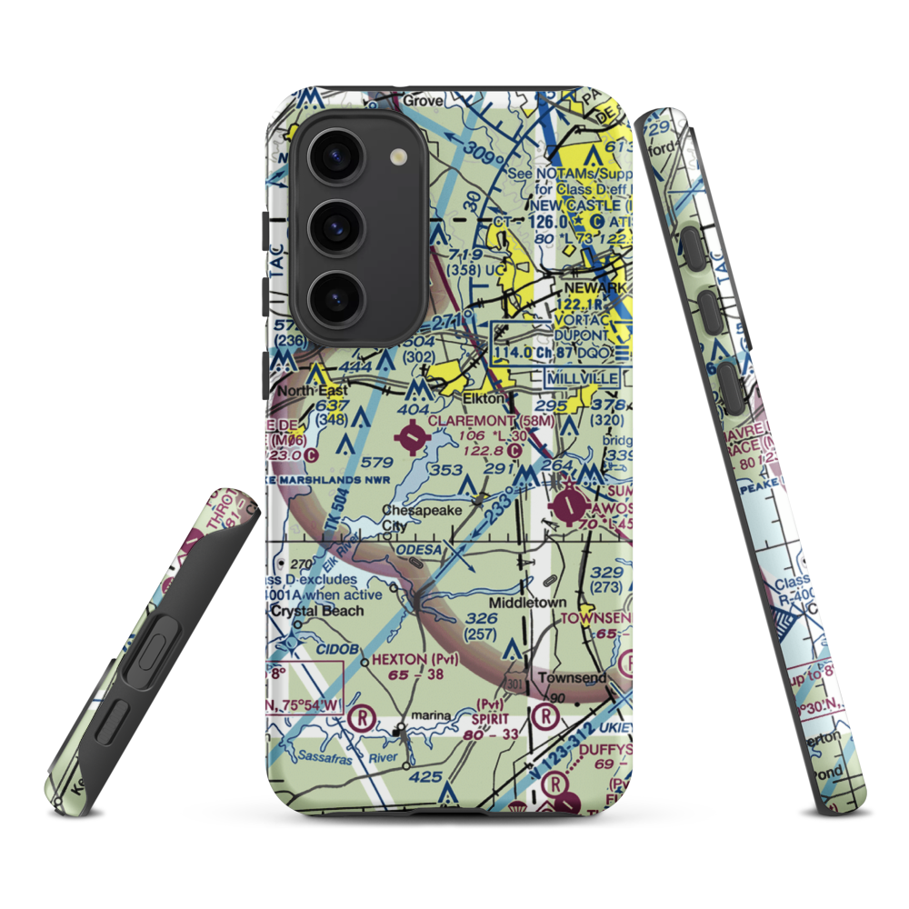 Knollwood Farm Airport (93MD) VFR Sectional Samsung Phone Case Samsung Galaxy S23 Plus model shown