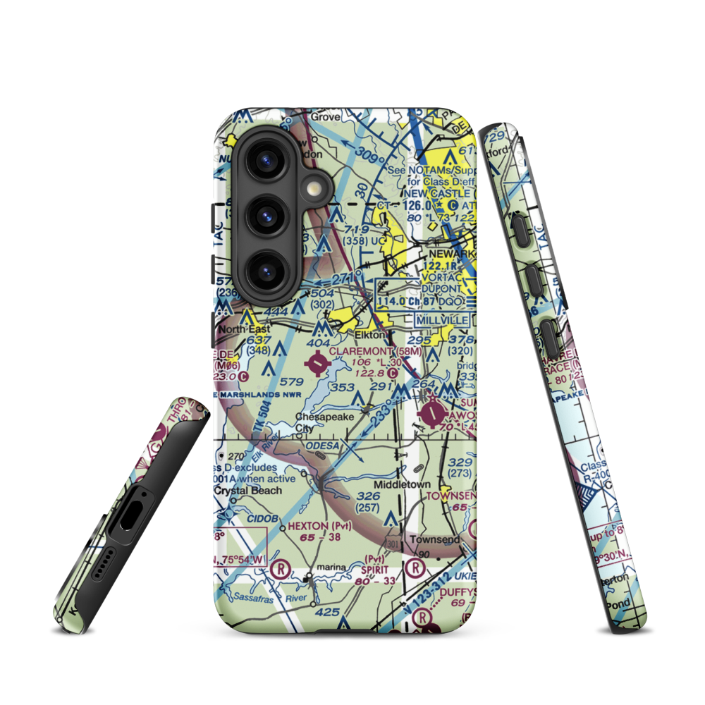 Knollwood Farm Airport (93MD) VFR Sectional Samsung Phone Case Samsung Galaxy S24 model shown