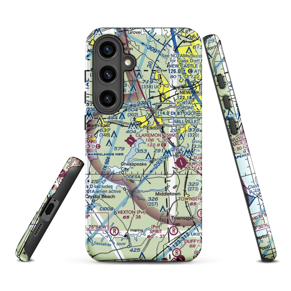Knollwood Farm Airport (93MD) VFR Sectional Samsung Phone Case Samsung Galaxy S24 Plus model shown