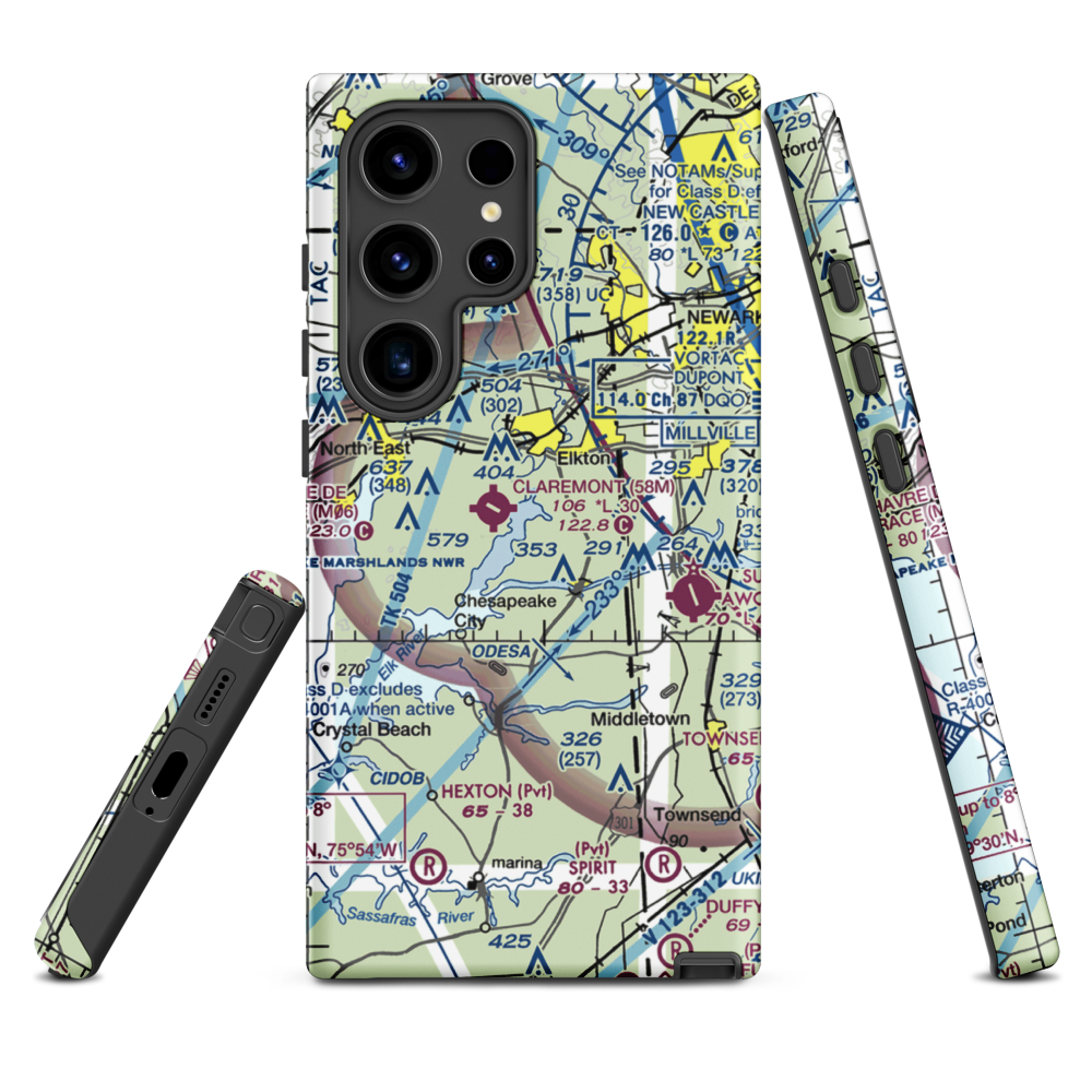 Knollwood Farm Airport (93MD) VFR Sectional Samsung Phone Case Samsung Galaxy S24 Ultra model shown