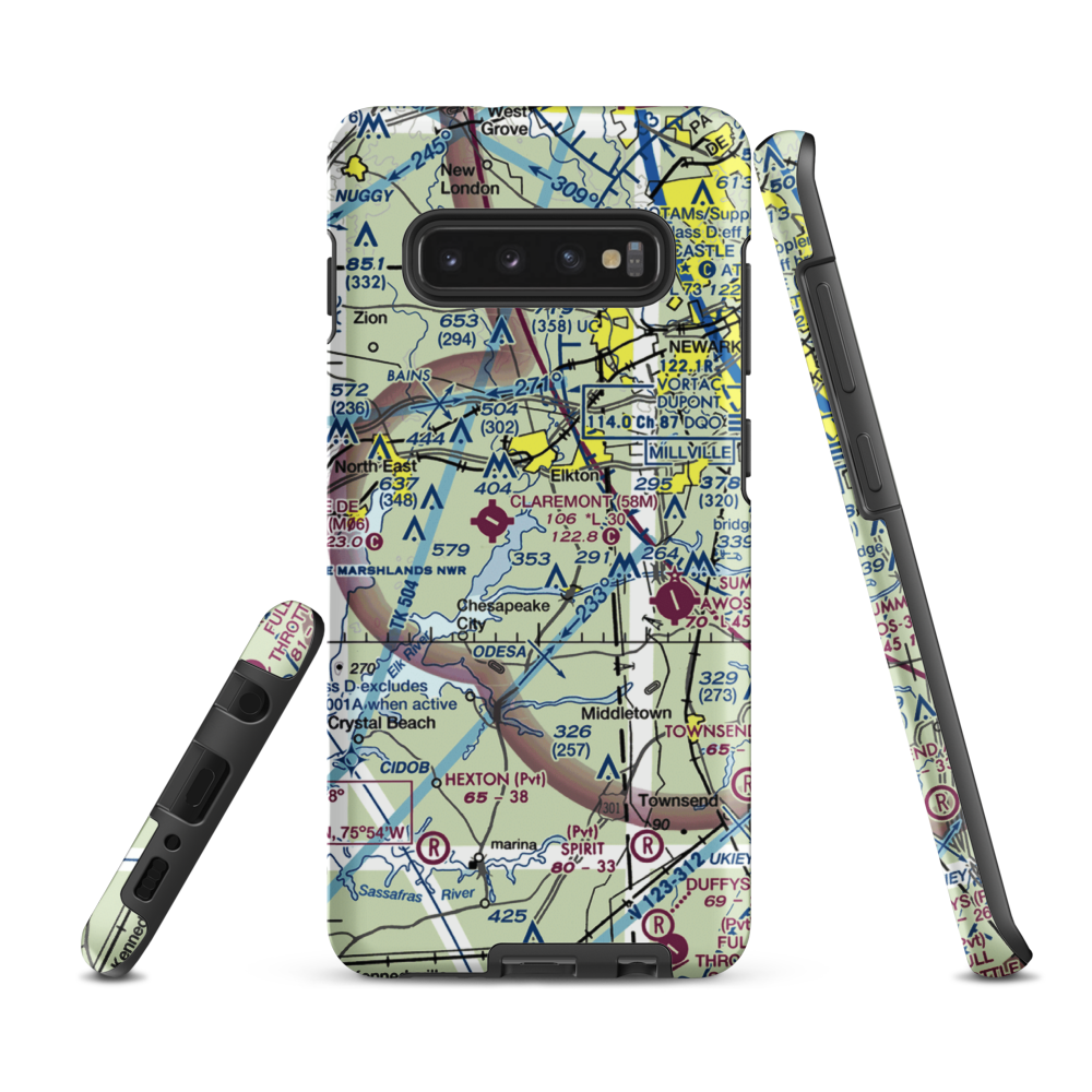 Knollwood Farm Airport (93MD) VFR Sectional Samsung Phone Case Samsung Galaxy S10 Plus model shown