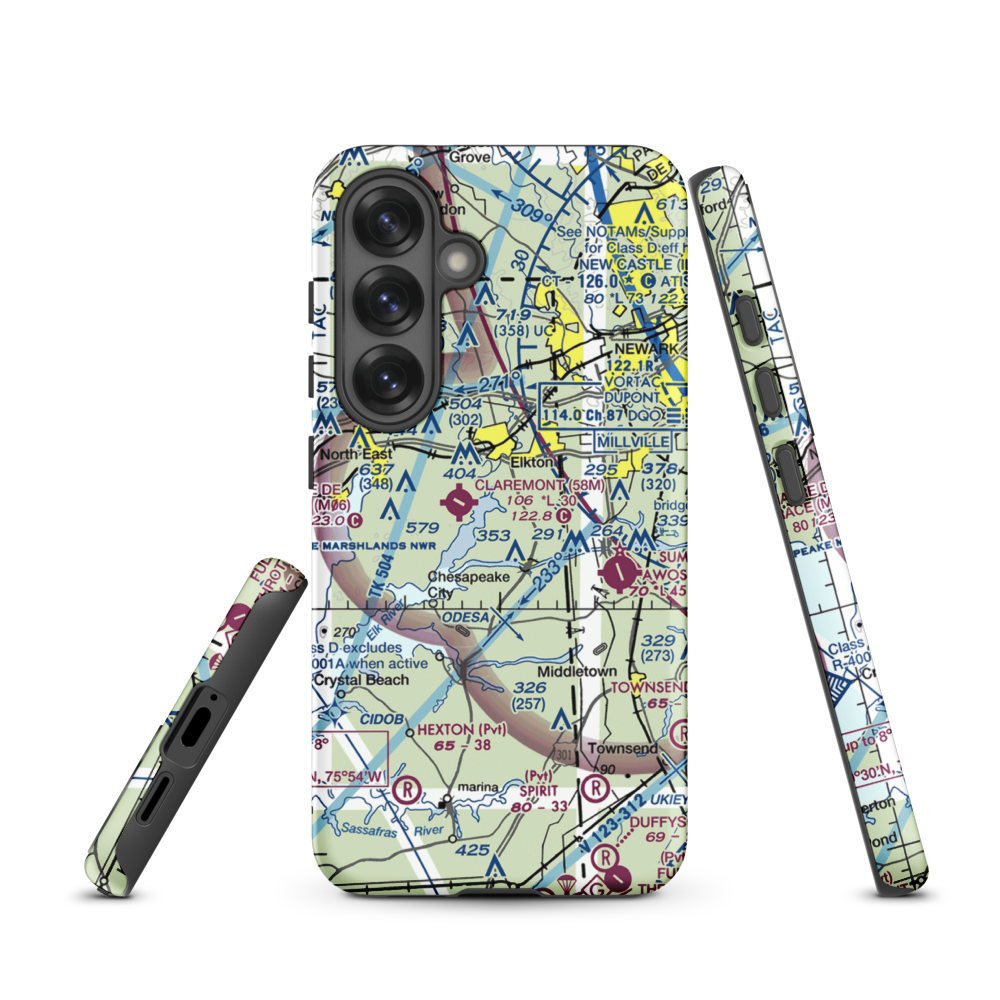 Knollwood Farm Airport (93MD) VFR Sectional Samsung Phone Case Samsung Galaxy S25 model shown