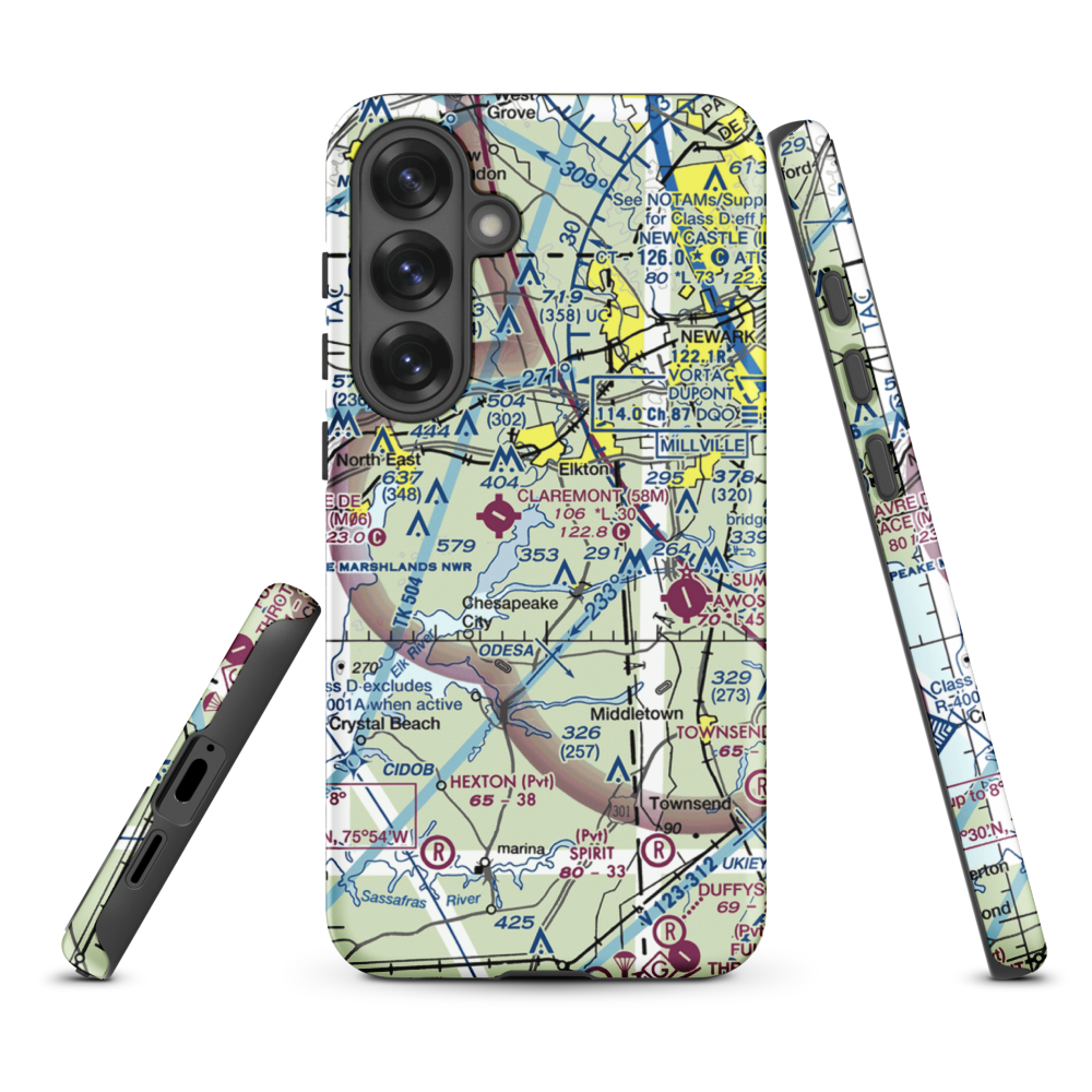 Knollwood Farm Airport (93MD) VFR Sectional Samsung Phone Case Samsung Galaxy S25 Plus model shown