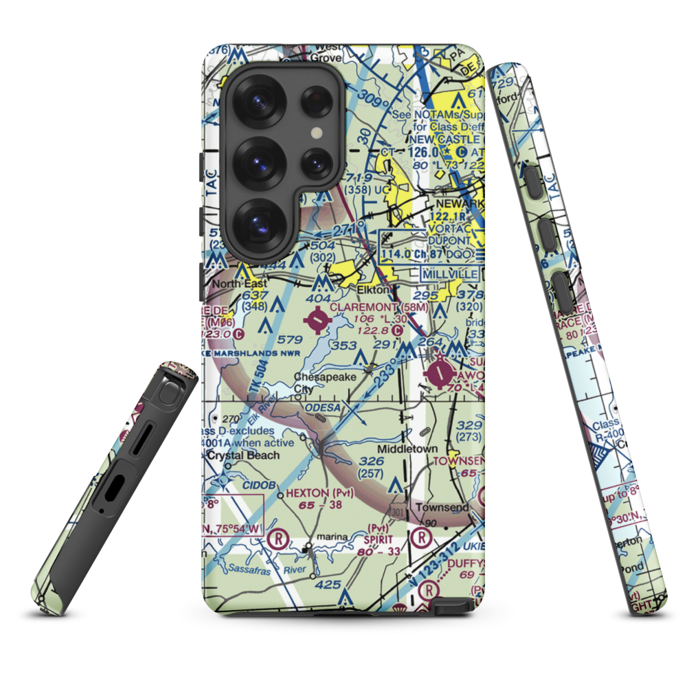 Knollwood Farm Airport (93MD) VFR Sectional Samsung Phone Case Samsung Galaxy S25 Ultra model shown