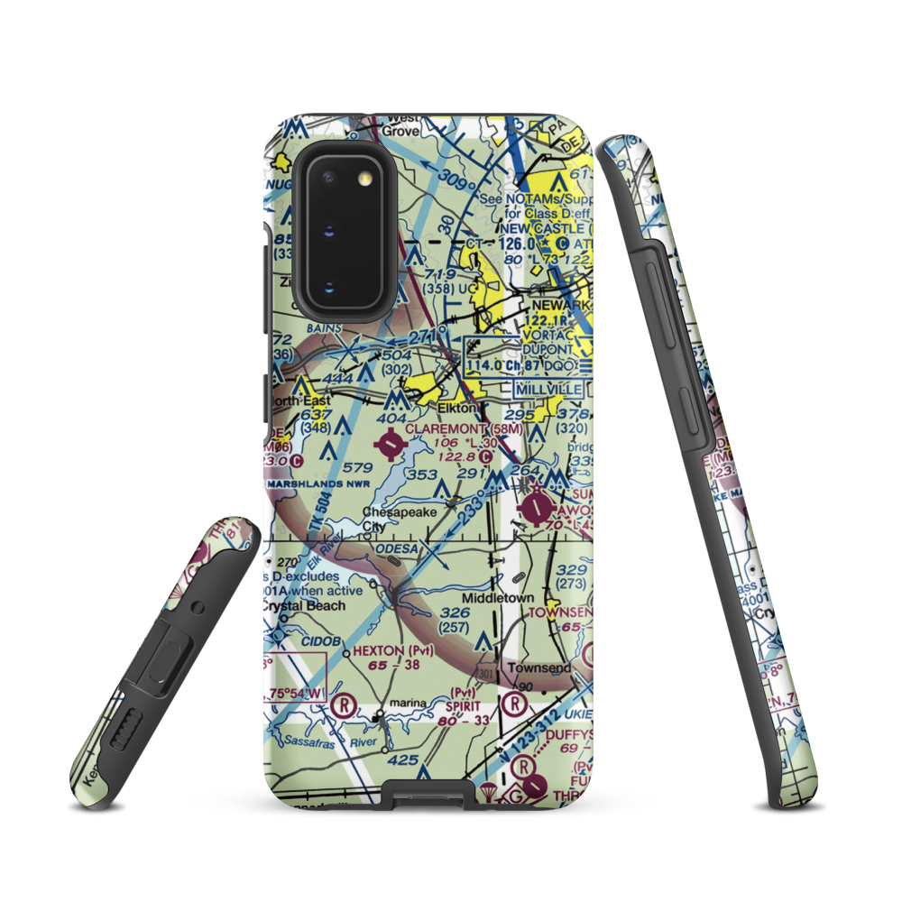 Knollwood Farm Airport (93MD) VFR Sectional Samsung Phone Case Samsung Galaxy S20 model shown